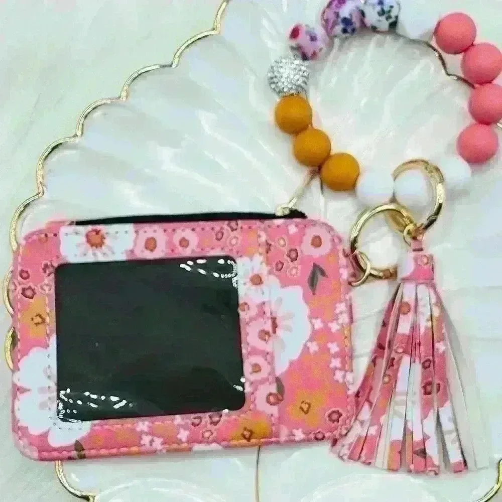Floral Wristlet Card Wallet
